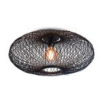 Good&Mojo Plafonnier Cango Bambou Noir | Convient pour 1x E27 